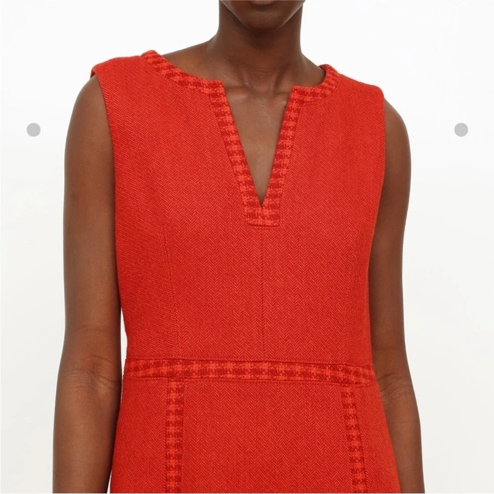 Tory Burch Orange Herringbone Merino‎ Wool Blend Dress